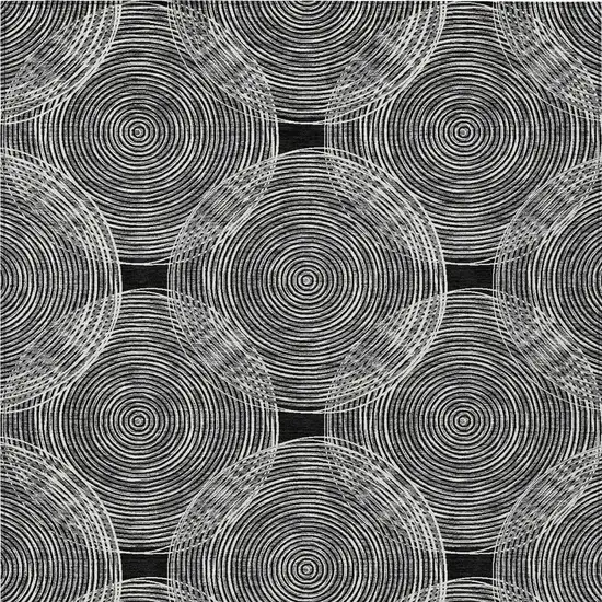 Black And Ivory Geometric Washable Indoor Outdoor Area Rug Photo 4