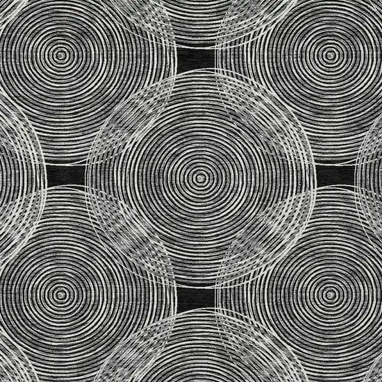 Black And Ivory Geometric Washable Indoor Outdoor Area Rug Photo 3