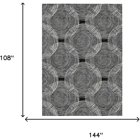 Black And Ivory Geometric Washable Indoor Outdoor Area Rug Photo 7