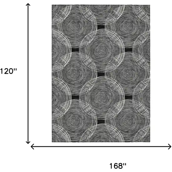 Black And Ivory Geometric Washable Indoor Outdoor Area Rug Photo 7