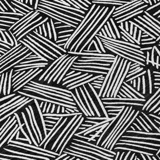 Black And Ivory Geometric Washable Indoor Outdoor Area Rug Photo 8
