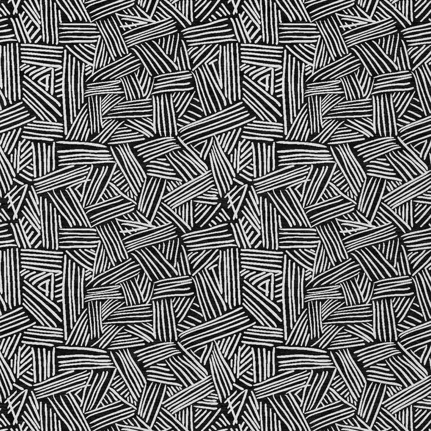 Black And Ivory Geometric Washable Indoor Outdoor Area Rug Photo 6