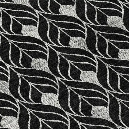 Black And Ivory Geometric Washable Indoor Outdoor Area Rug Photo 8