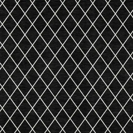 Black And Ivory Geometric Washable Indoor Outdoor Area Rug Photo 6