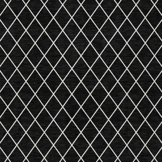 Black And Ivory Geometric Washable Indoor Outdoor Area Rug Photo 6