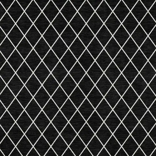 Black And Ivory Geometric Washable Indoor Outdoor Area Rug Photo 6