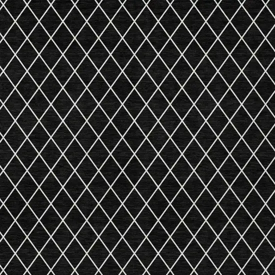 Black And Ivory Geometric Washable Indoor Outdoor Area Rug Photo 7