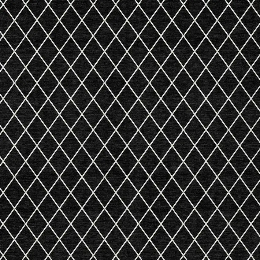 Black And Ivory Geometric Washable Indoor Outdoor Area Rug Photo 7