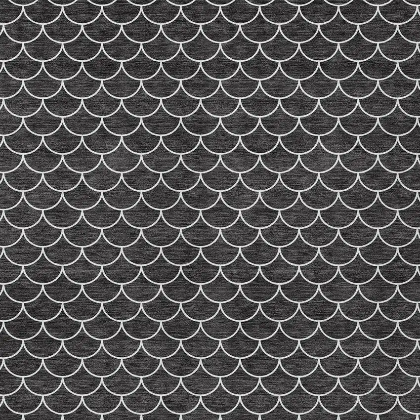 Black And Ivory Geometric Washable Indoor Outdoor Area Rug Photo 7