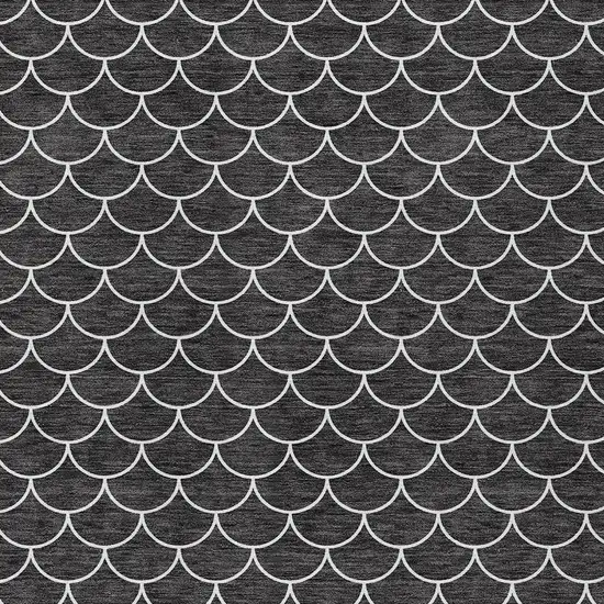 Black And Ivory Geometric Washable Indoor Outdoor Area Rug Photo 6