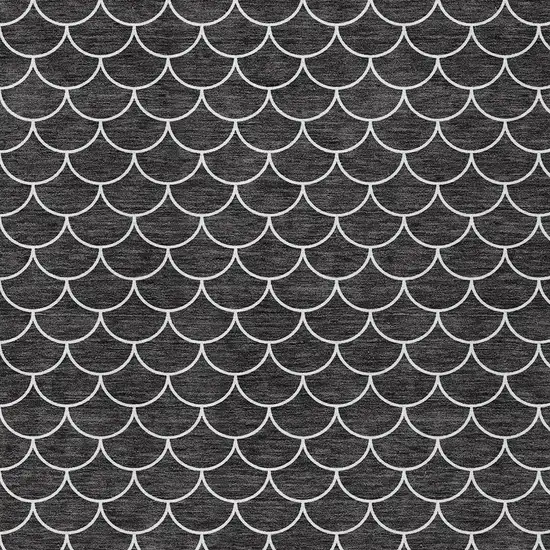 Black And Ivory Geometric Washable Indoor Outdoor Area Rug Photo 6