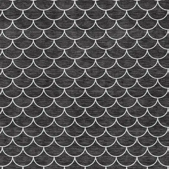 Black And Ivory Geometric Washable Indoor Outdoor Area Rug Photo 6