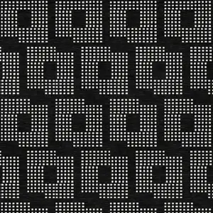 Photo of Black And Ivory Geometric Washable Indoor Outdoor Area Rug
