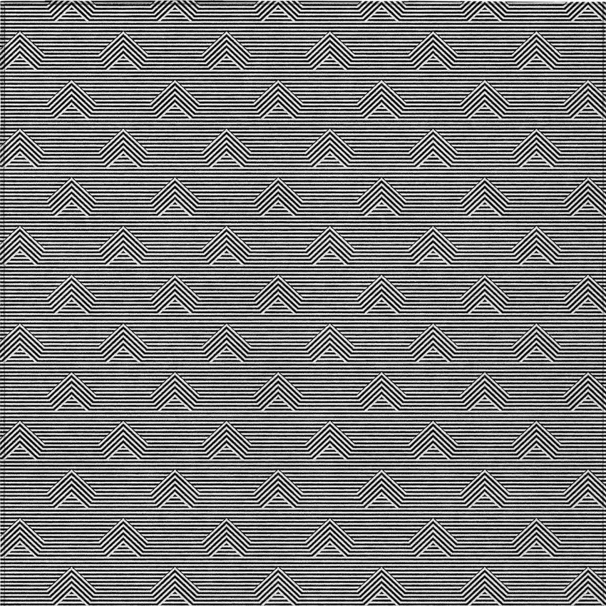 Black And Ivory Geometric Washable Indoor Outdoor Area Rug Photo 7