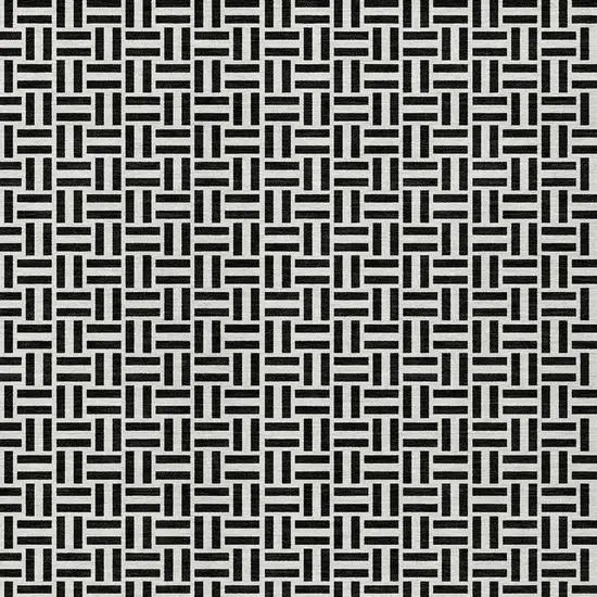 Black And Ivory Geometric Washable Indoor Outdoor Area Rug Photo 7