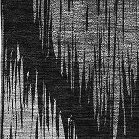 Black And Ivory Ikat Washable Area Rug With UV Protection Photo 3