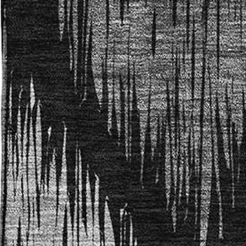 Black And Ivory Ikat Washable Area Rug With UV Protection Photo 3