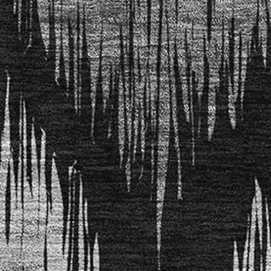 Black And Ivory Ikat Washable Area Rug With UV Protection Photo 3