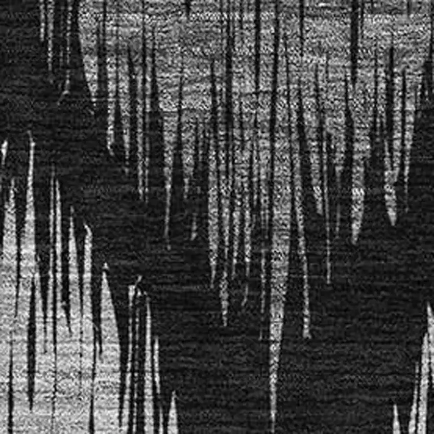 Black And Ivory Ikat Washable Area Rug With UV Protection Photo 3