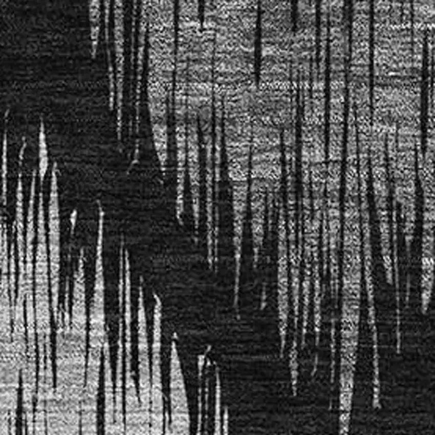 Black And Ivory Ikat Washable Area Rug With UV Protection Photo 3