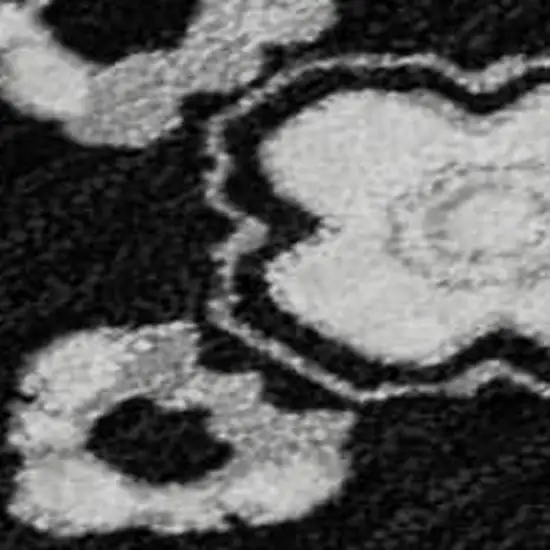 Black And Ivory Medallion Washable Area Rug With UV Protection Photo 3