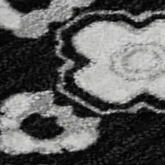 Black And Ivory Medallion Washable Area Rug With UV Protection Photo 3