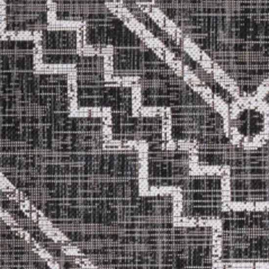 Black And Ivory Moroccan Indoor Outdoor Area Rug Photo 5