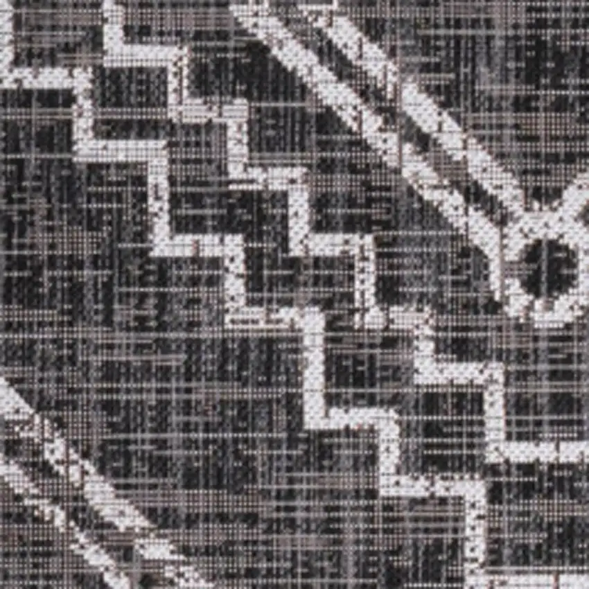 Black And Ivory Moroccan Indoor Outdoor Area Rug Photo 5
