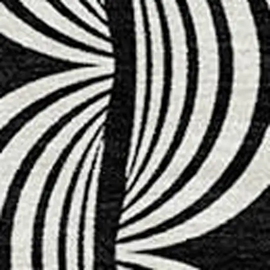 Black And Ivory Ogee Washable Indoor Outdoor Area Rug Photo 5