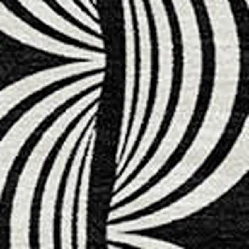 Black And Ivory Ogee Washable Indoor Outdoor Area Rug Photo 5