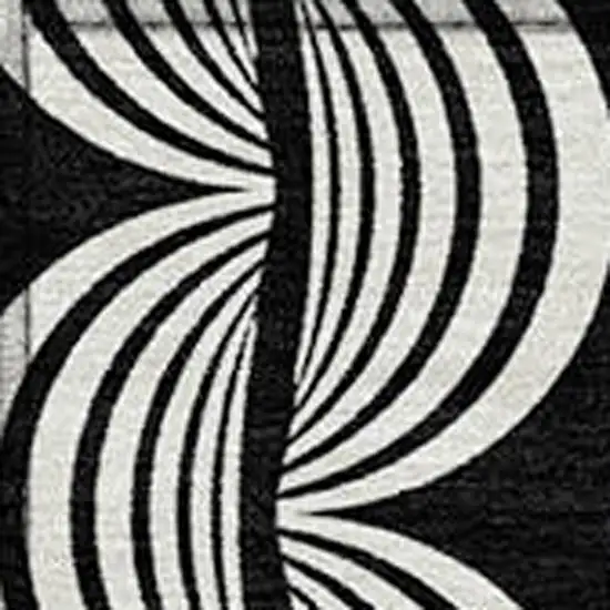 Black And Ivory Ogee Washable Indoor Outdoor Area Rug Photo 5