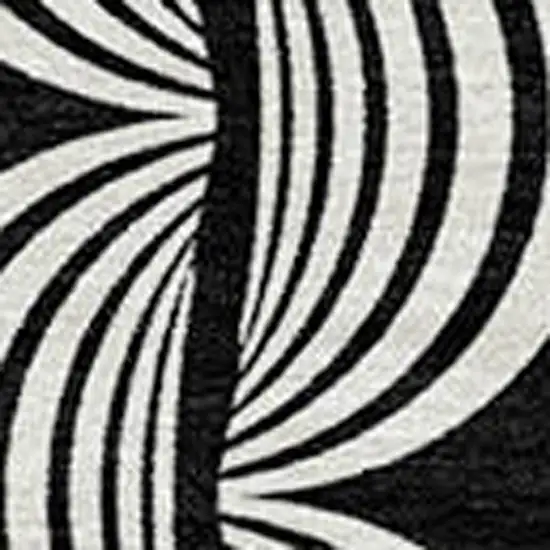 Black And Ivory Ogee Washable Indoor Outdoor Area Rug Photo 5