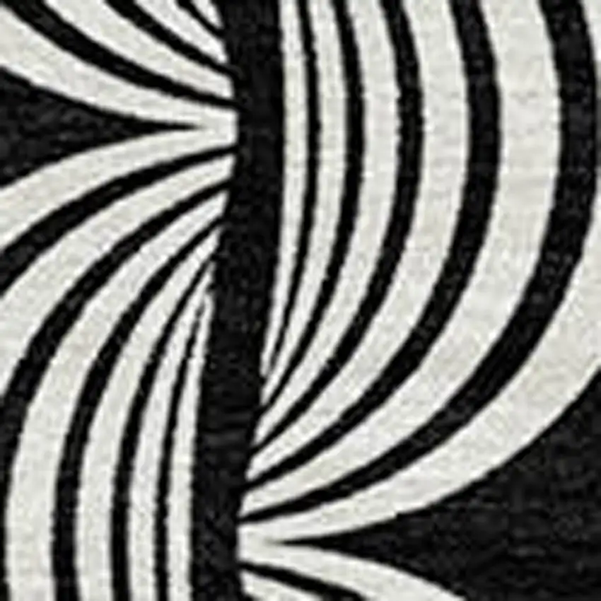 Black And Ivory Ogee Washable Indoor Outdoor Area Rug Photo 5