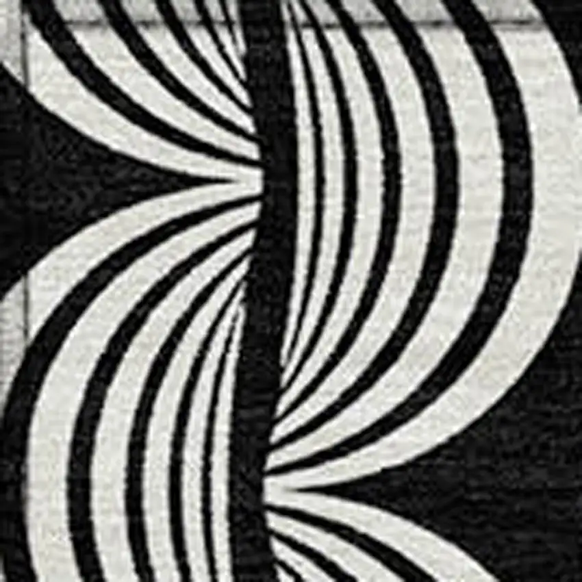 Black And Ivory Ogee Washable Indoor Outdoor Area Rug Photo 6