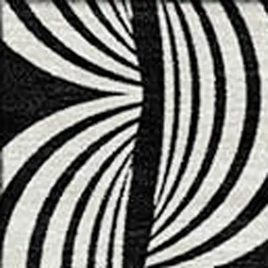 Black And Ivory Ogee Washable Indoor Outdoor Area Rug Photo 5