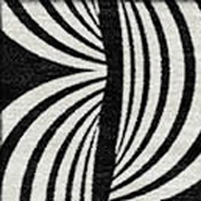 Black And Ivory Ogee Washable Indoor Outdoor Area Rug Photo 5