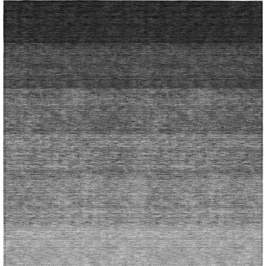 Black And Ivory Ombre Washable Indoor Outdoor Area Rug Photo 6