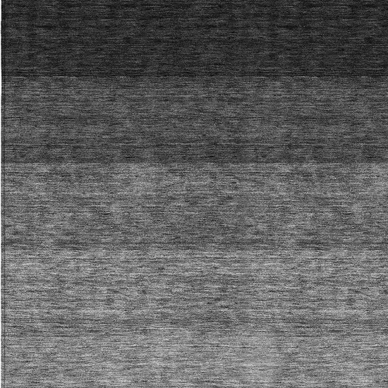 Black And Ivory Ombre Washable Indoor Outdoor Area Rug Photo 5