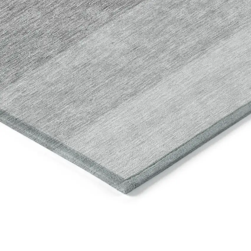 Black And Ivory Ombre Washable Indoor Outdoor Area Rug Photo 3