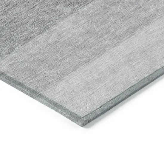 Black And Ivory Ombre Washable Indoor Outdoor Area Rug Photo 4