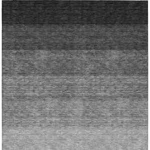 Photo of Black And Ivory Ombre Washable Indoor Outdoor Area Rug