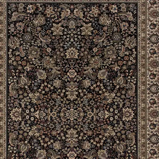 Black And Ivory Oriental Area Rug Photo 3