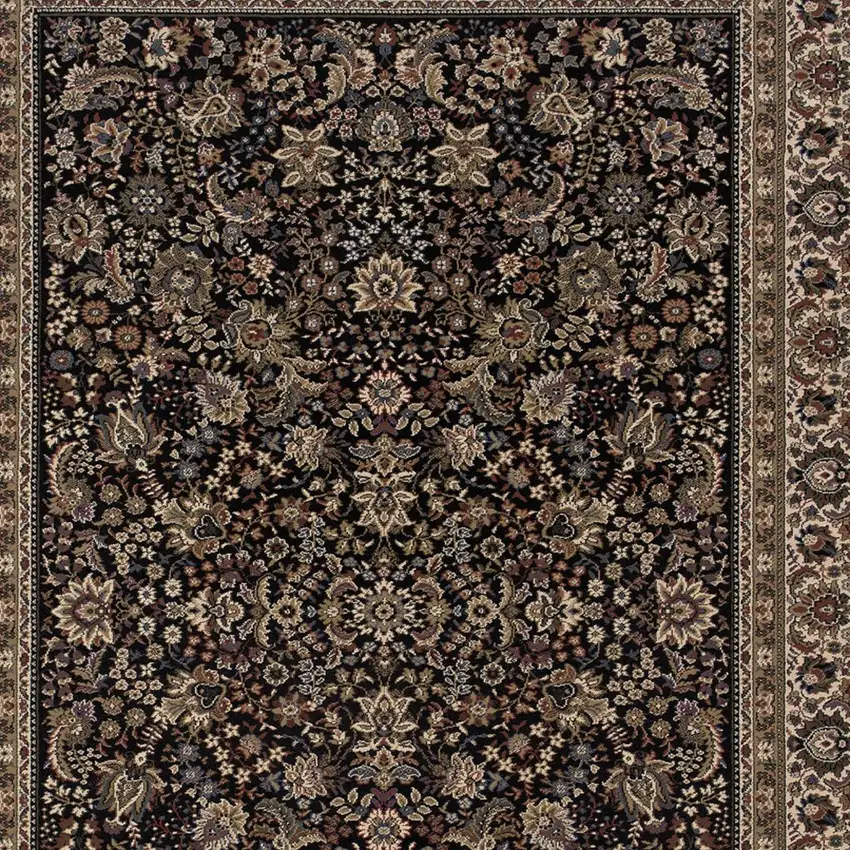 Black And Ivory Oriental Area Rug Photo 3