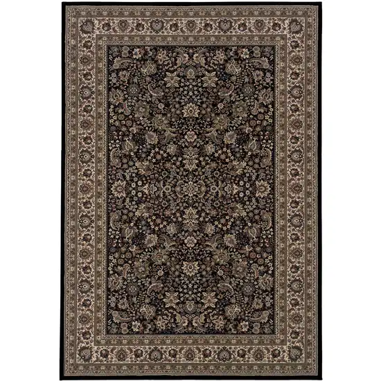 Black And Ivory Oriental Area Rug Photo 2