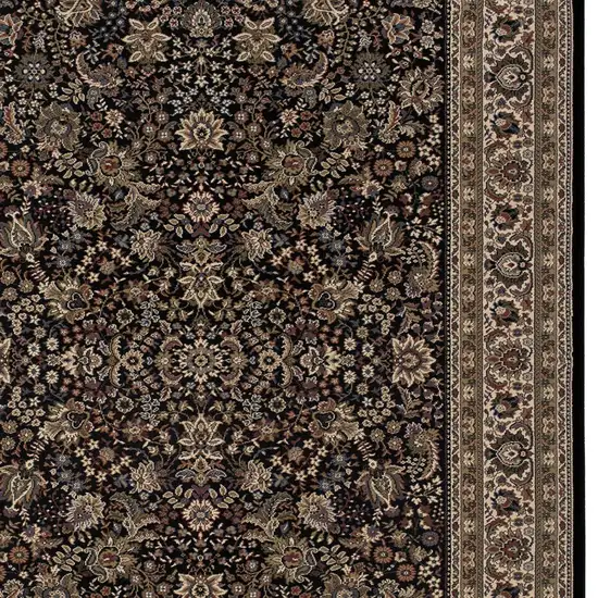 Black And Ivory Oriental Area Rug Photo 3