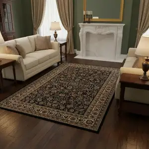 Photo of Black And Ivory Oriental Area Rug