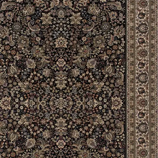 Black And Ivory Oriental Area Rug Photo 3