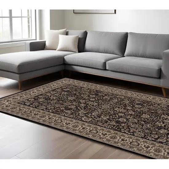Black And Ivory Oriental Area Rug Photo 1