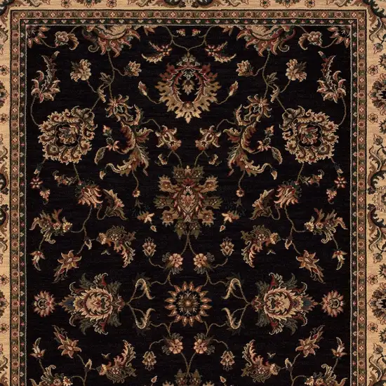 Black And Ivory Oriental Area Rug Photo 3