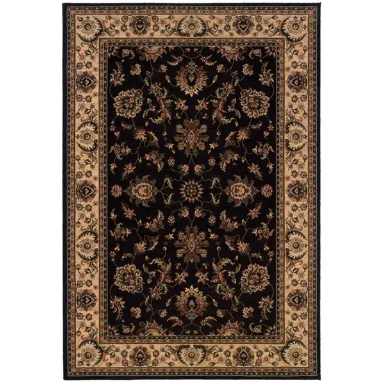 Black And Ivory Oriental Area Rug Photo 2